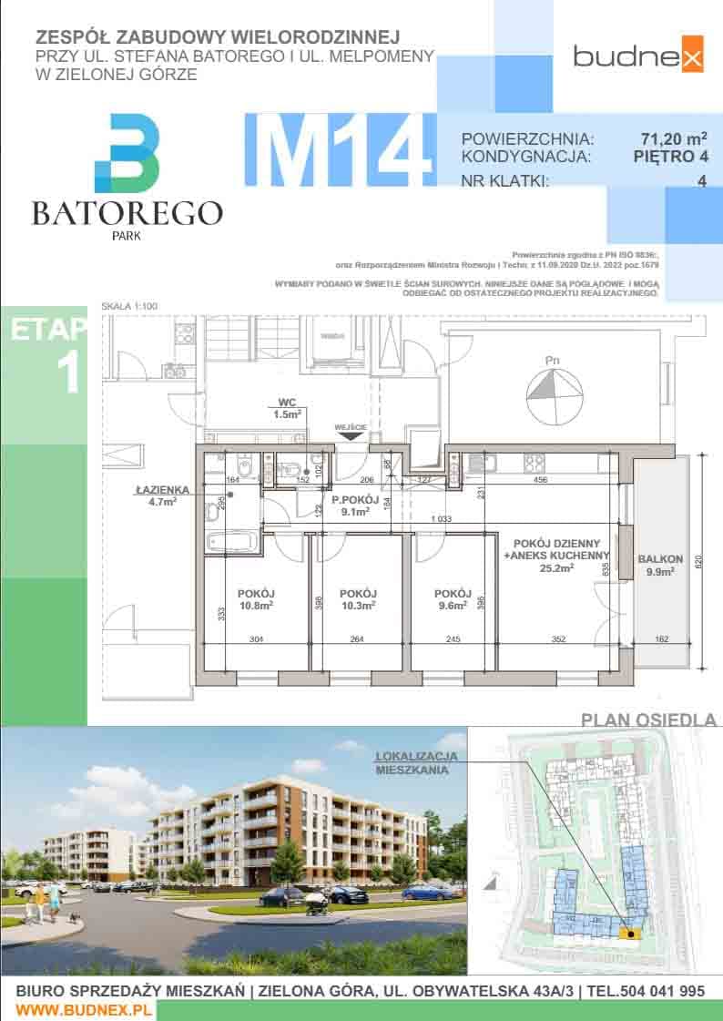 Rzut mieszkania kl.4 m.14